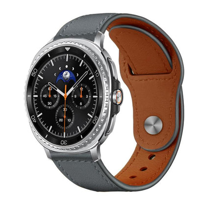 xDfind Rivet Buckle Genuine Leather Watch Band, For Samsung Galaxy Watch Ultra / Ultra 2025, For Samsung Galaxy Watch8 / 8 Classic