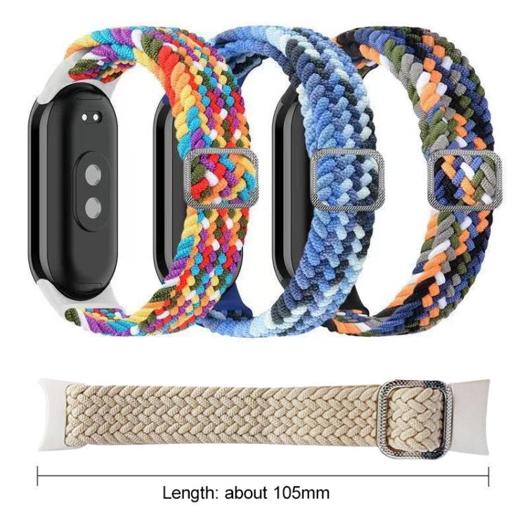 xDfind Adjustable Elastic Nylon Braided Watch Band, For Xiaomi Smart Band 10 / 9 / 8