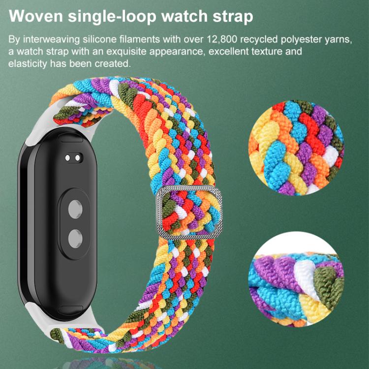 xDfind Adjustable Elastic Nylon Braided Watch Band, For Xiaomi Smart Band 10 / 9 / 8