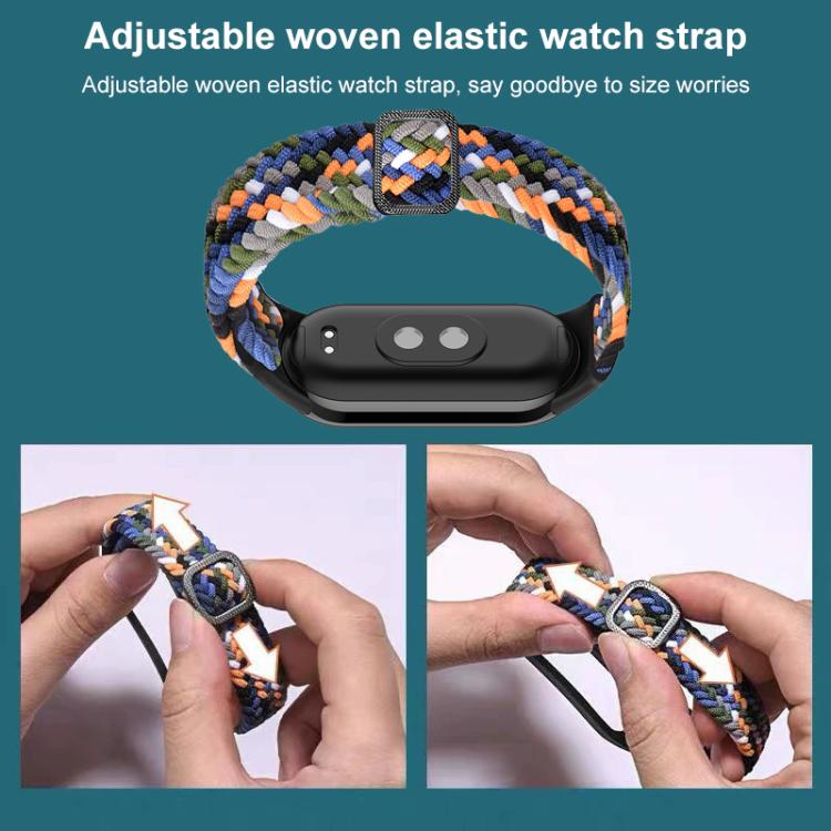 xDfind Adjustable Elastic Nylon Braided Watch Band, For Xiaomi Smart Band 10 / 9 / 8