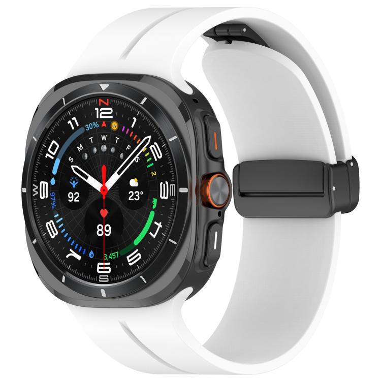 xDfind  Flat Head Groove Folding Black Buckle Silicone Watch Band, For Samsung Galaxy Watch Ultra / Ultra 2025, For Samsung Galaxy Watch8 / 8 Classic, For Samsung Galaxy Watch 7 / 6 / 5 / FE