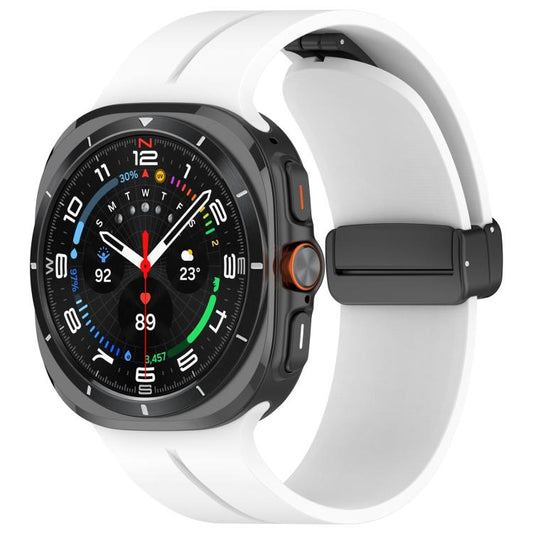xDfind  Flat Head Groove Folding Black Buckle Silicone Watch Band, For Samsung Galaxy Watch Ultra / Ultra 2025, For Samsung Galaxy Watch8 / 8 Classic, For Samsung Galaxy Watch 7 / 6 / 5 / FE