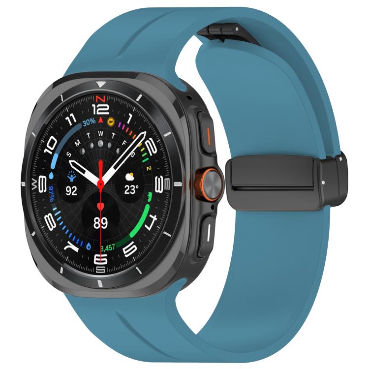 xDfind  Flat Head Groove Folding Black Buckle Silicone Watch Band, For Samsung Galaxy Watch Ultra / Ultra 2025, For Samsung Galaxy Watch8 / 8 Classic, For Samsung Galaxy Watch 7 / 6 / 5 / FE