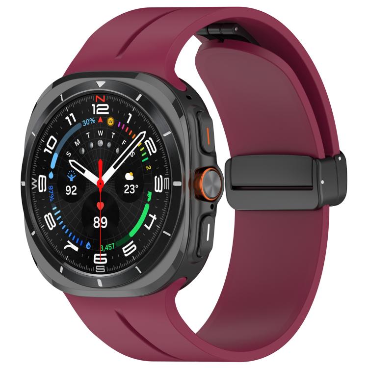 xDfind  Flat Head Groove Folding Black Buckle Silicone Watch Band, For Samsung Galaxy Watch Ultra / Ultra 2025, For Samsung Galaxy Watch8 / 8 Classic, For Samsung Galaxy Watch 7 / 6 / 5 / FE