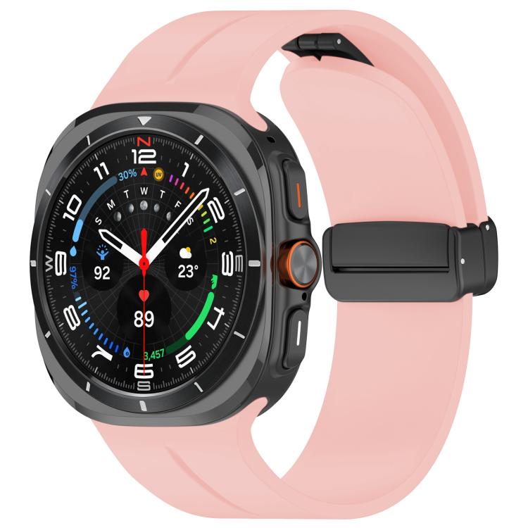 xDfind  Flat Head Groove Folding Black Buckle Silicone Watch Band, For Samsung Galaxy Watch Ultra / Ultra 2025, For Samsung Galaxy Watch8 / 8 Classic, For Samsung Galaxy Watch 7 / 6 / 5 / FE