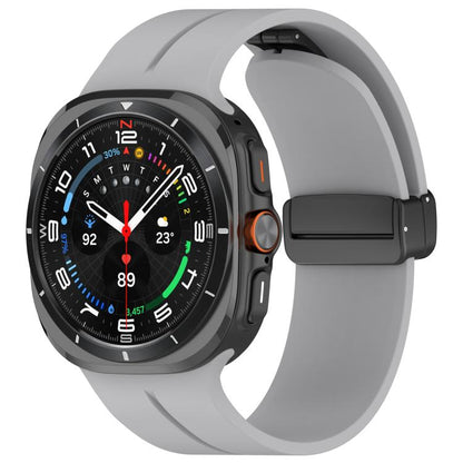 xDfind  Flat Head Groove Folding Black Buckle Silicone Watch Band, For Samsung Galaxy Watch Ultra / Ultra 2025
