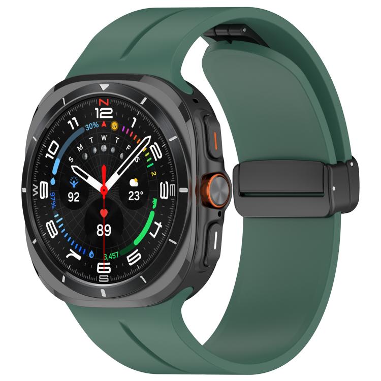 xDfind  Flat Head Groove Folding Black Buckle Silicone Watch Band, For Samsung Galaxy Watch Ultra / Ultra 2025, For Samsung Galaxy Watch8 / 8 Classic, For Samsung Galaxy Watch 7 / 6 / 5 / FE