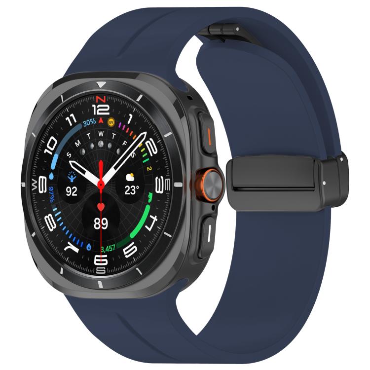 xDfind  Flat Head Groove Folding Black Buckle Silicone Watch Band, For Samsung Galaxy Watch Ultra / Ultra 2025, For Samsung Galaxy Watch8 / 8 Classic, For Samsung Galaxy Watch 7 / 6 / 5 / FE