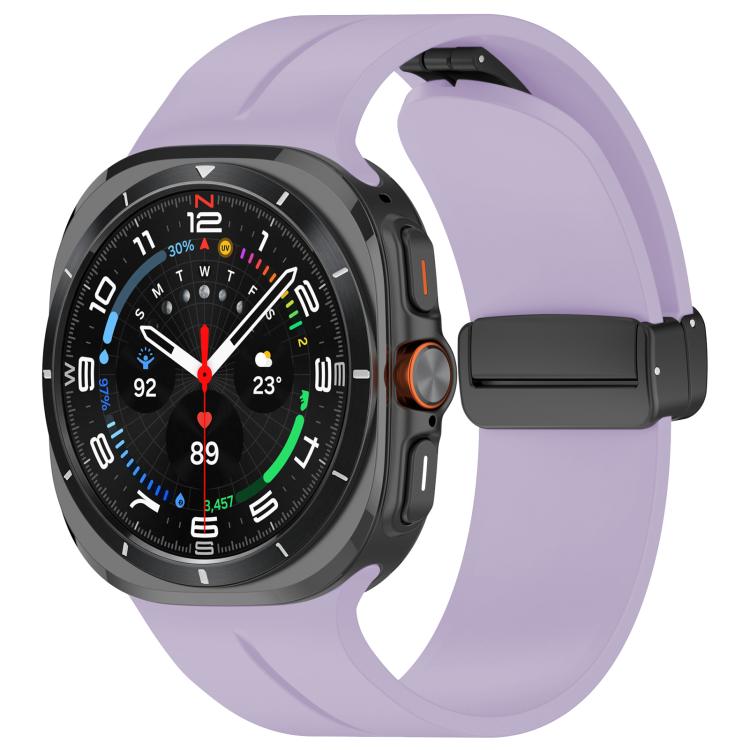 xDfind  Flat Head Groove Folding Black Buckle Silicone Watch Band, For Samsung Galaxy Watch Ultra / Ultra 2025, For Samsung Galaxy Watch8 / 8 Classic, For Samsung Galaxy Watch 7 / 6 / 5 / FE