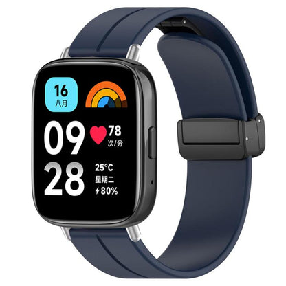 xDfind  Flat Head Groove Folding Black Buckle Silicone Watch Band, For Xiaomi Band 10 Pro / 9 Pro / Redmi Watch 6, For Redmi Watch 3 Active / Watch 3 Lite, For Redmi Watch 3