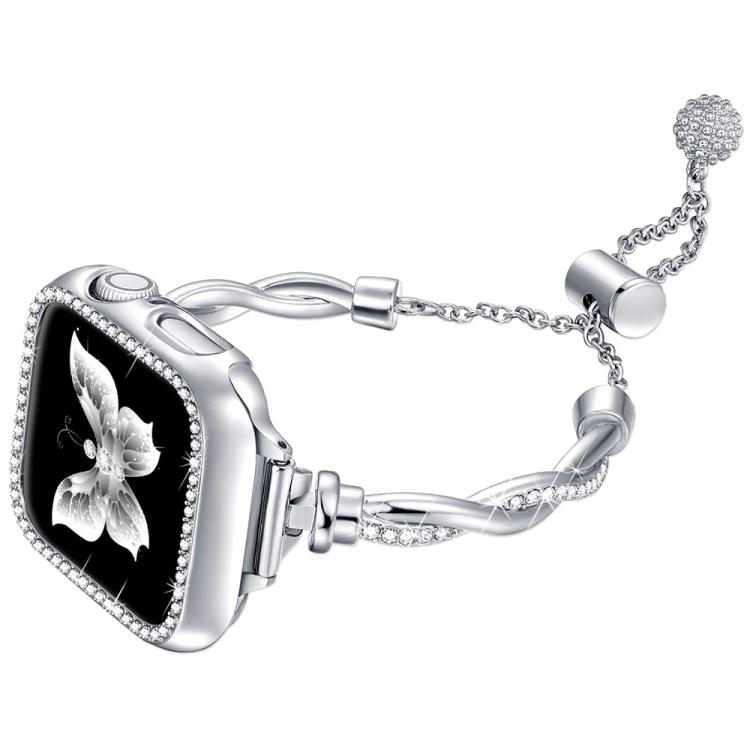 xDfind Twist Bracelet Diamond Metal Watch Band, For Apple Watch 42 / 44 / 45 / 46 / 49mm, For Apple Watch 38 / 40 / 41 / S10 42mm
