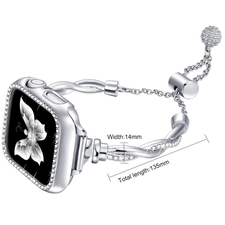 xDfind Twist Bracelet Diamond Metal Watch Band, For Apple Watch 42 / 44 / 45 / 46 / 49mm, For Apple Watch 38 / 40 / 41 / S10 42mm