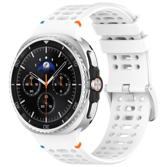 xDfind Alloy Silver Buckle Breathable Hole Silicone Watch Band, For Samsung Galaxy Watch8 / Watch8 Classic
