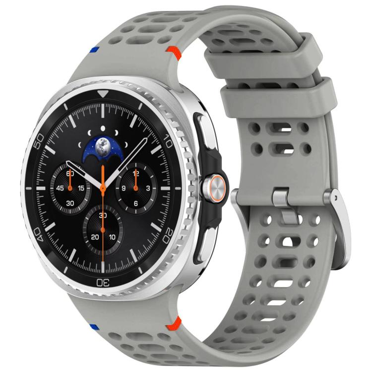 xDfind Alloy Silver Buckle Breathable Hole Silicone Watch Band, For Samsung Galaxy Watch8 / Watch8 Classic