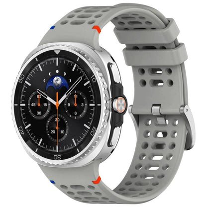 xDfind Alloy Silver Buckle Breathable Hole Silicone Watch Band, For Samsung Galaxy Watch8 / Watch8 Classic