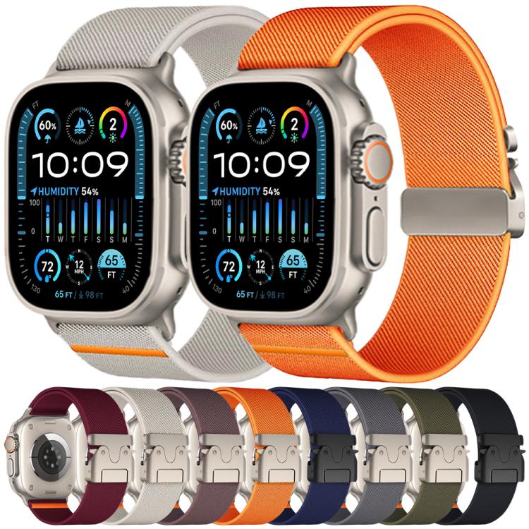 xDfind Parachute Buckle Stretch Nylon Watch Band, For Apple Watch 42 / 44 / 45 / 46 / 49mm, For Apple Watch 38 / 40 / 41 / S10 42mm