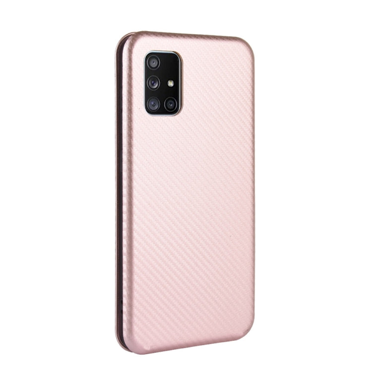 Carbon Fiber Texture Magnetic Horizontal Flip TPU + PC + PU Leather Case with Card Slot, For Galaxy M51 (Side Fingerprint), For DOOGEE N20 Pro
