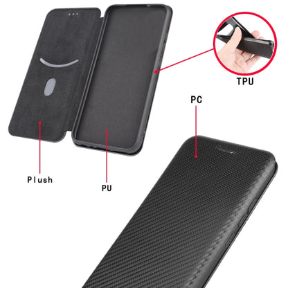 Carbon Fiber Texture Magnetic Horizontal Flip TPU + PC + PU Leather Case with Card Slot, For Galaxy M51 (Side Fingerprint), For DOOGEE N20 Pro