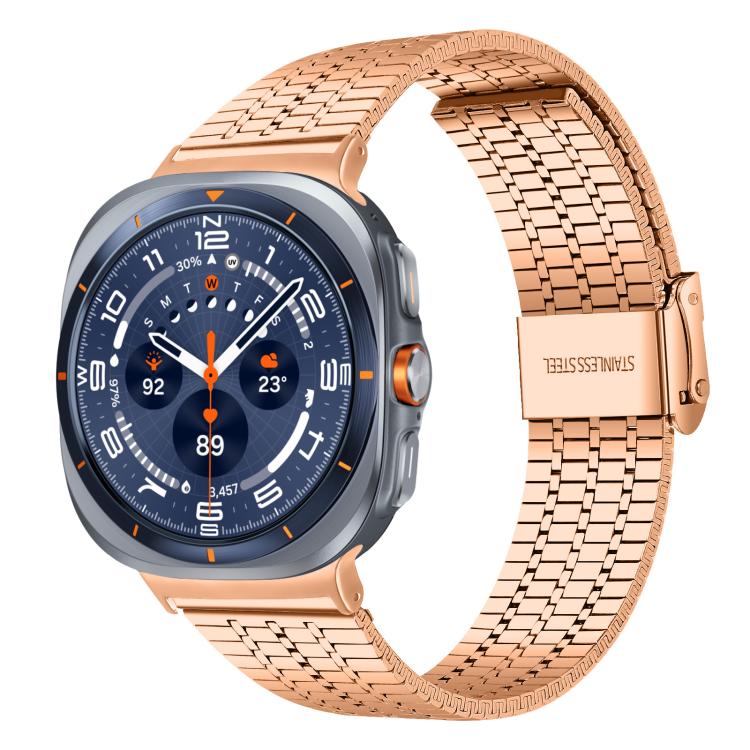 xDfind Seven Beads Buckle Stainless Steel Watch Band, For Samsung Galaxy Watch Ultra / Ultra 2025, For Samsung Galaxy Watch8 / 8 Classic, For Samsung Galaxy Watch 7 / 6 / 5 / FE