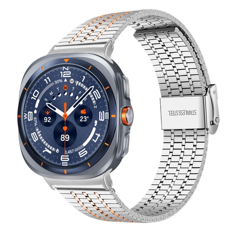 xDfind Seven Beads Buckle Stainless Steel Watch Band, For Samsung Galaxy Watch Ultra / Ultra 2025, For Samsung Galaxy Watch8 / 8 Classic, For Samsung Galaxy Watch 7 / 6 / 5 / FE