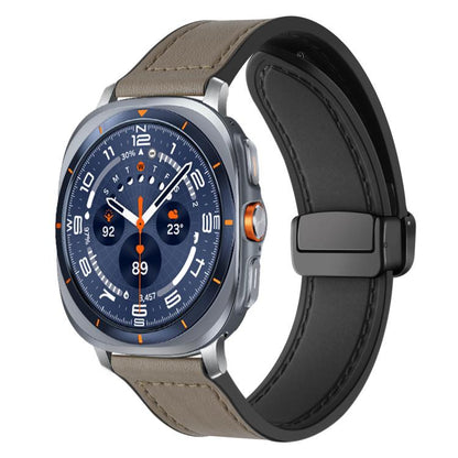 xDfind Crazy Horse Pattern Silicone Skin Magnetic Buckle Watch Band, For Samsung Galaxy Watch Ultra / Ultra 2025, For Samsung Galaxy Watch8 / 8 Classic