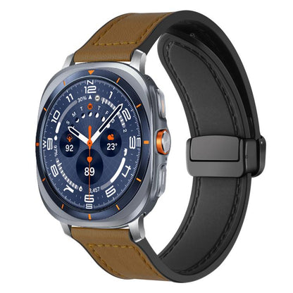 xDfind Crazy Horse Pattern Silicone Skin Magnetic Buckle Watch Band, For Samsung Galaxy Watch Ultra / Ultra 2025, For Samsung Galaxy Watch8 / 8 Classic