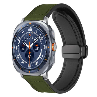 xDfind Crazy Horse Pattern Silicone Skin Magnetic Buckle Watch Band, For Samsung Galaxy Watch Ultra / Ultra 2025, For Samsung Galaxy Watch8 / 8 Classic