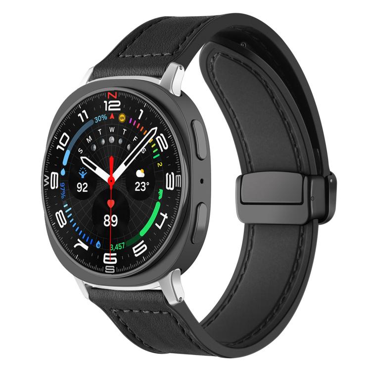 xDfind Crazy Horse Pattern Silicone Skin Magnetic Buckle Watch Band, For Samsung Galaxy Watch Ultra / Ultra 2025, For Samsung Galaxy Watch8 / 8 Classic