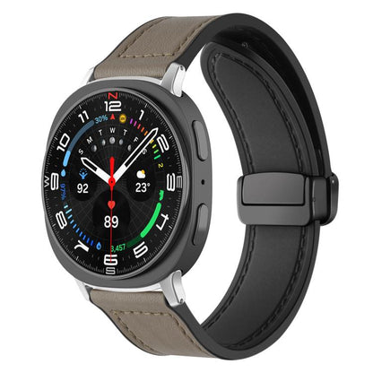 xDfind Crazy Horse Pattern Silicone Skin Magnetic Buckle Watch Band, For Samsung Galaxy Watch Ultra / Ultra 2025, For Samsung Galaxy Watch8 / 8 Classic