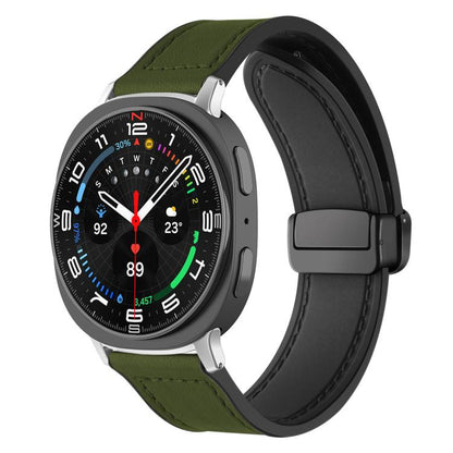 xDfind Crazy Horse Pattern Silicone Skin Magnetic Buckle Watch Band, For Samsung Galaxy Watch Ultra / Ultra 2025, For Samsung Galaxy Watch8 / 8 Classic