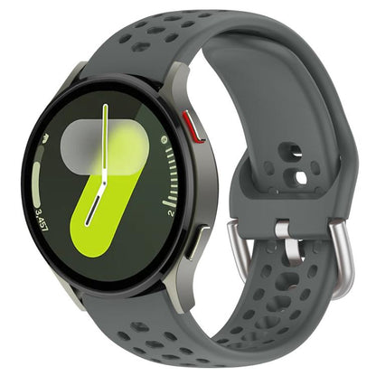xDfind Silver Buckle Silicone Sport Watch Band, For Samsung Galaxy Watch 7 / 6 / 5 / FE