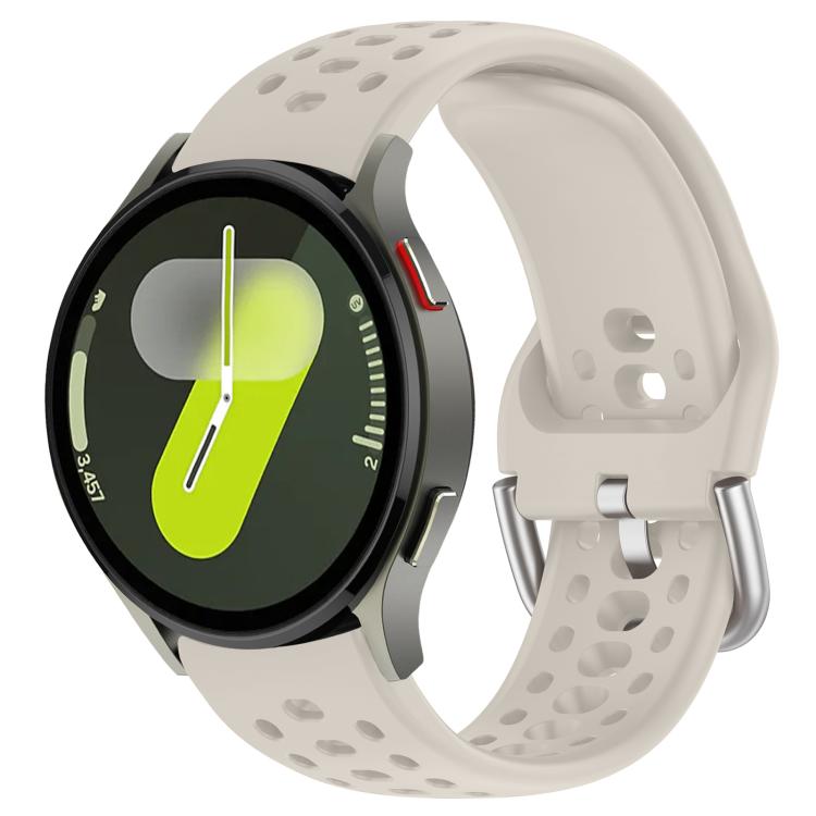 xDfind Silver Buckle Silicone Sport Watch Band, For Samsung Galaxy Watch 7 / 6 / 5 / FE