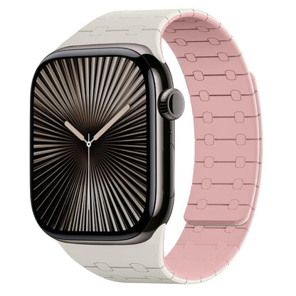 xDfind Contrasting Colors Magnetic Silicone Watch Band, For Apple Watch 42 / 44 / 45 / 46 / 49mm, For Apple Watch 38 / 40 / 41 / S10 42mm