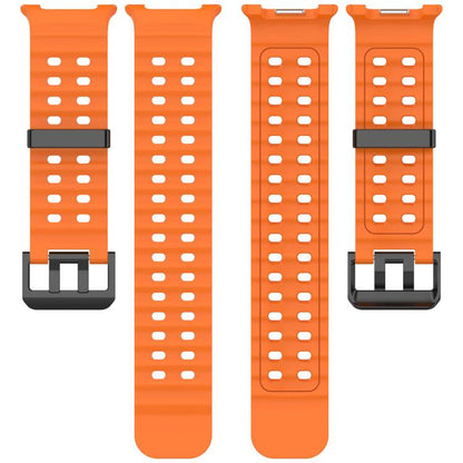 xDfind Black Buckle Ocean Solid Color Dual-row Hole Silicone Watch Band, For Samsung Galaxy Watch8 / 8 Classic