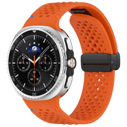 xDfind Magnetic Black Buckle Honeycomb Breathable Silicone Watch Band, For Samsung Galaxy Watch8 / Watch8 Classic