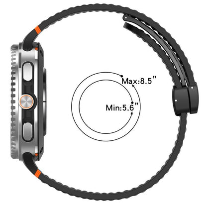 xDfind Magnetic Black Buckle Honeycomb Breathable Silicone Watch Band, For Samsung Galaxy Watch8 / Watch8 Classic