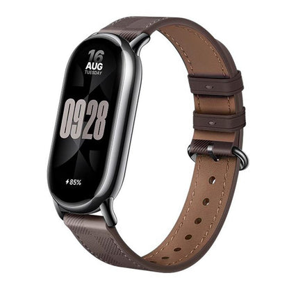 xDfind Plaid Texture Leather Watch Band, For Xiaomi Smart Band 10 / 9 / 8