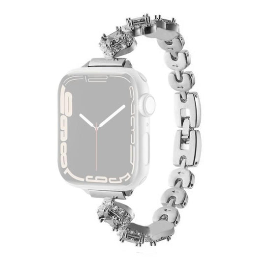 xDfind Four-leaf Clover Diamond Metal Watch Band, For Apple Watch 42 / 44 / 45 / 46 / 49mm, For Apple Watch 38 / 40 / 41 / S10 42mm