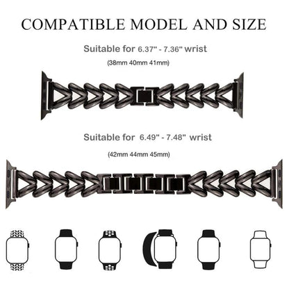 xDfind V-shaped Metal Watch Band, For Apple Watch 42 / 44 / 45 / 46 / 49mm, For Apple Watch 38 / 40 / 41 / S10 42mm