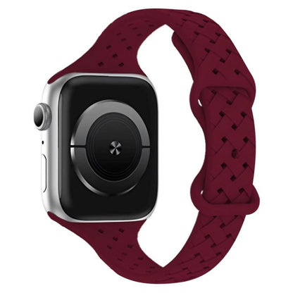 xDfind Butterfly Buckle Braid Silicone Watch Band, For Apple Watch 42 / 44 / 45 / 46 / 49mm, For Apple Watch 38 / 40 / 41 / S10 42mm