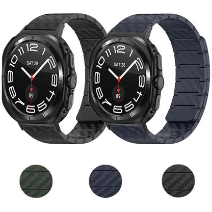 Carbon Fiber Magnetic Loop Watch Band, For Samsung Galaxy Watch Ultra 47mm / Ultra 2025, For Samsung Galaxy Watch8 / Watch8 Classic