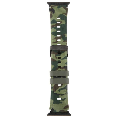 xDfind Black Connector Camouflage Print Silicone Watch Band, For Apple Watch 42 / 44 / 45 / 46 / 49mm, For Apple Watch 38 / 40 / 41 / S10 42mm