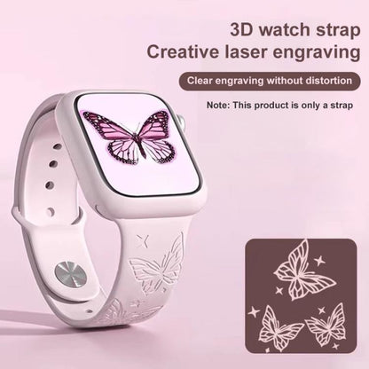 xDfind 3D Laser Engraving Silicone Watch Band, For Apple Watch 42 / 44 / 45 / 46 / 49mm, For Apple Watch 38 / 40 / 41 / S11 42mm