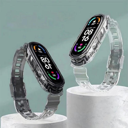 xDfind Glacier Armor Integrated Cover TPU Watch Band, For Xiaomi Smart Band 10 / 9 / 8