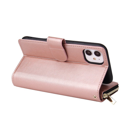 Zipper Wallet Bag Horizontal Flip PU Leather Case with Holder & 9 Card Slots & Wallet & Lanyard & Photo Frame, For iPhone 11, For iPhone 11 Pro, For iPhone 11 Pro Max, For iPhone SE 2022 / SE 2020 / 8 / 7, For iPhone 12 mini, For iPhone 12 / 12 Pro    ...