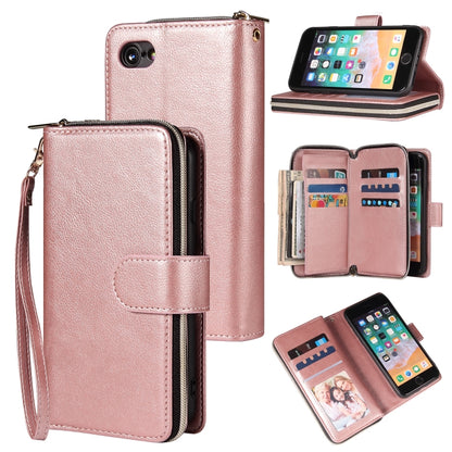 Zipper Wallet Bag Horizontal Flip PU Leather Case with Holder & 9 Card Slots & Wallet & Lanyard & Photo Frame, For iPhone 11, For iPhone 11 Pro, For iPhone 11 Pro Max, For iPhone SE 2022 / SE 2020 / 8 / 7, For iPhone 12 mini, For iPhone 12 / 12 Pro    ...