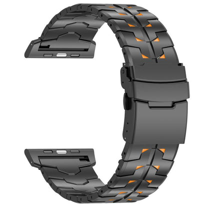 26mm Wide Dual-color Detachable Safety Clasp Titanium Alloy Watch Band, For Apple Watch 46mm / 49mm / 45mm / 44mm