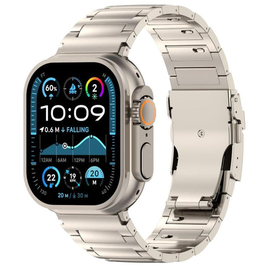 I-shaped Quick-release Safety Clasp Titanium Alloy Watch Band, For Apple Watch 46mm / 49mm / 45mm / 44mm, For Apple Watch 42mm / 41mm / 40mm / 38mm