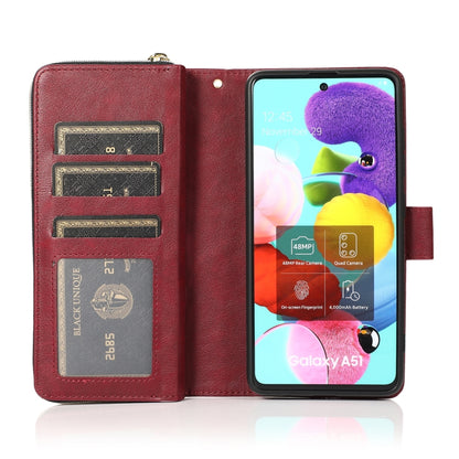Zipper Wallet Bag Horizontal Flip PU Leather Case with Holder & 9 Card Slots & Wallet & Lanyard & Photo Frame, For Samsung Galaxy A51, For Samsung Galaxy A51 5G, For Samsung Galaxy A70, For Samsung Galaxy A71, For Samsung Galaxy A71 5G                 ...