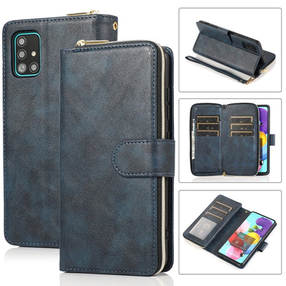 Zipper Wallet Bag Horizontal Flip PU Leather Case with Holder & 9 Card Slots & Wallet & Lanyard & Photo Frame, For Samsung Galaxy A51, For Samsung Galaxy A51 5G, For Samsung Galaxy A70, For Samsung Galaxy A71, For Samsung Galaxy A71 5G                 ...